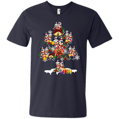 Christmas Is Coming Mickey Mouse Santa Claus Ugly Christmas Sweater Men's V-Neck T-Shirt - The White Eagles