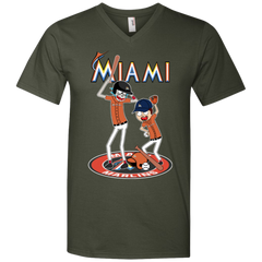 Miami Marlins Baseball Rick And Morty Men's V-Neck T-Shirt - The White Eagles