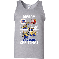 Boise State Broncos Ugly Christmas Sweaters Minions Santa Claus Merry Christmas Tank Top - The White Eagles