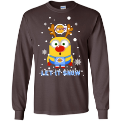 Minion Los Angeles Lakers Ugly Christmas Sweaters Let It Snow LS Cotton T-Shirt - The White Eagles