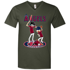 Los Angeles Angels Baseball Rick And Morty Men's V-Neck T-Shirt - The White Eagles