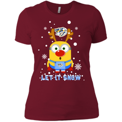 Minion Nashville Predators Ugly Christmas Sweaters Let It Snow Ladies' Shirt - The White Eagles