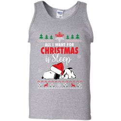 All I Want For Christmas Is Sleep Snoopy The Peanuts Movie Tank Top - The White Eagles