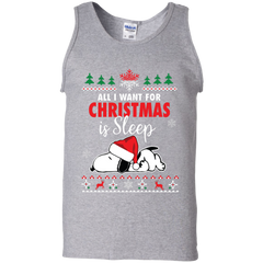 All I Want For Christmas Is Sleep Snoopy The Peanuts Movie Tank Top - The White Eagles