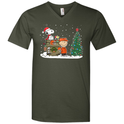 Cleveland Browns Snoopy The Peanuts Ugly Christmas Sweater  Super Bowl Men's V-Neck T-Shirt - The White Eagles