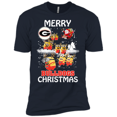 Georgia Bulldogs Ugly Christmas Sweaters Minions Santa Claus Merry Christmas Men's Sleeve Shirt - The White Eagles