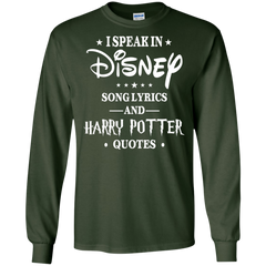 I Speak In Disney Song Lyrics And Harry Potter Quotes Shir LS Cotton T-Shirt - The White Eagles