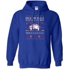 Deck The Halls With Salt And Iron Ugly Christmas Sweater Hoodie - The White Eagles