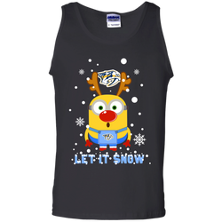 Minion Nashville Predators Ugly Christmas Sweaters Let It Snow Tank Top - The White Eagles