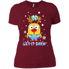 Minion North Dakota Fighting Hawks Ugly Christmas Sweaters Let It Snow Ladies' Shirt - The White Eagles