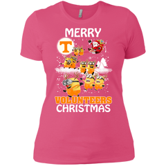 Tennessee Volunteers Ugly Christmas Sweaters Minions Santa Claus Merry Christmas Ladies' Shirt - The White Eagles