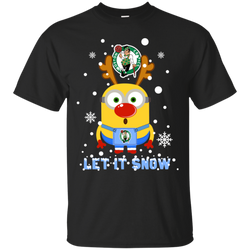 Minion Boston Celtics Ugly Christmas Sweaters Let It Snow Cotton T-Shirt - The White Eagles