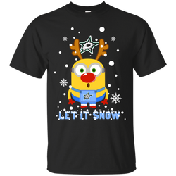 Minion Dallas Stars Ugly Christmas Sweaters Let It Snow Cotton T-Shirt - The White Eagles