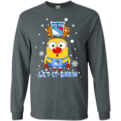Minion New York Rangers Ugly Christmas Sweaters Let It Snow LS Cotton T-Shirt - The White Eagles