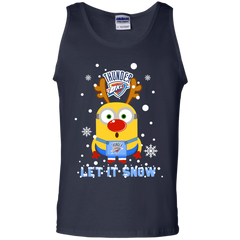 Minion Oklahoma City Thunder Ugly Christmas Sweaters Let It Snow Tank Top - The White Eagles