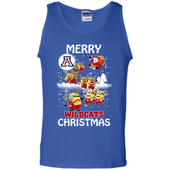 Arizona Wildcats T Shirts Minions Santa Claus Merry Christmas Tank Top - The White Eagles