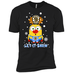 Minion Boston Bruins Ugly Christmas Sweaters Let It Snow Men's Sleeve Shirt - The White Eagles