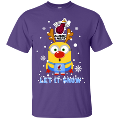Minion Miami Heat Ugly Christmas Sweaters Let It Snow Cotton T-Shirt - The White Eagles