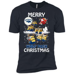 Nevada Wolf Pack Ugly Christmas Sweaters Minions Santa Claus Merry Christmas Men's Sleeve Shirt - The White Eagles