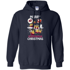 Central Michigan Chippewas Ugly Christmas Sweaters Minions Santa Claus Merry Christmas Hoodie - The White Eagles