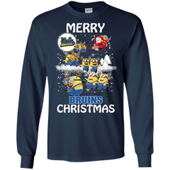 Ucla Bruins Ugly Christmas Sweaters Minions Santa Claus Merry Christmas LS Cotton T-Shirt - The White Eagles