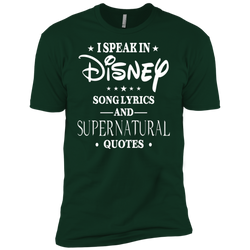 I Speak In Disney Song Lyrics And Supernatural Quotes Shirt Men's Sleeve Shirt - The White Eagles