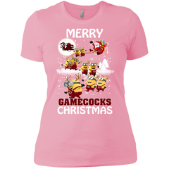 South Carolina Gamecocks Ugly Christmas Sweaters Minions Santa Claus Ladies' Shirt - The White Eagles