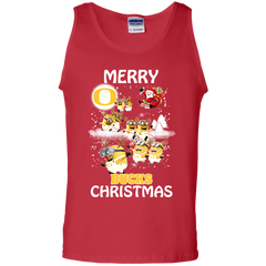 Oregon Ducks Ugly Christmas Sweaters Minions Santa Claus Merry Christmas Tank Top - The White Eagles
