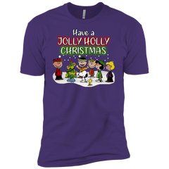 Have A Jolly Holly Christmas The Peanuts Movie Snoopy Charlie Brown Woodstock Men's Sleeve Shirt - The White Eagles