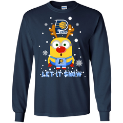Minion Indiana Pacers Ugly Christmas Sweaters Let It Snow LS Cotton T-Shirt - The White Eagles