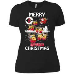 San Diego State Athletics Ugly Christmas Sweaters Minions Santa Claus Merry Christmas Ladies' Shirt - The White Eagles