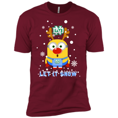 Minion North Dakota Fighting Hawks Ugly Christmas Sweaters Let It Snow Men's Sleeve Shirt - The White Eagles