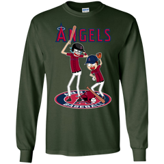Los Angeles Angels Baseball Rick And Morty LS Cotton T-Shirt - The White Eagles