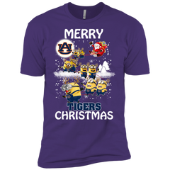 Auburn Tigers Ugly Christmas Sweaters Minions Santa Claus Merry Christmas Men's Sleeve Shirt - The White Eagles