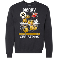 Vanderbilt Commodores Ugly Christmas Sweaters Minions Santa Claus Merry Christmas Sweatshirt - The White Eagles