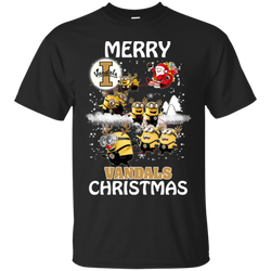 Idaho Vandals Ugly Christmas Sweaters Minions Santa Claus Merry Christmas Cotton T-Shirt - The White Eagles