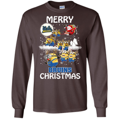 Ucla Bruins Ugly Christmas Sweaters Minions Santa Claus Merry Christmas LS Cotton T-Shirt - The White Eagles