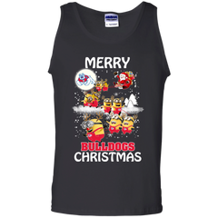 Fresno State Bulldogs Ugly Christmas Sweaters Minions Santa Claus Merry Christmas Tank Top - The White Eagles