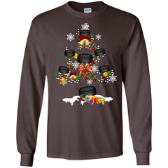 Christmas Is Coming Hockey Santa Claus Ugly Christmas Sweater LS Cotton T-Shirt - The White Eagles