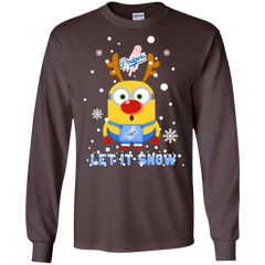 Minion Los Angeles Dodgers  Ugly Christmas Sweaters Let It Snow LS Cotton T-Shirt - The White Eagles