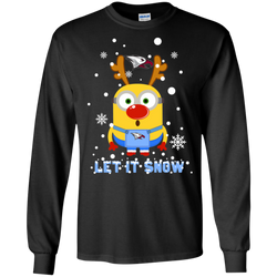 Minion North Carolina Central Eagles Ugly Christmas Sweaters Let It Snow LS Cotton T-Shirt - The White Eagles