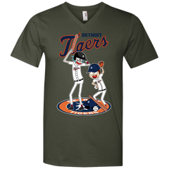 Detroit Tigers Baseball Rick And Morty Men's V-Neck T-Shirt - The White Eagles