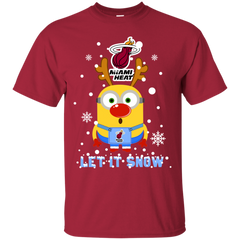 Minion Miami Heat Ugly Christmas Sweaters Let It Snow Cotton T-Shirt - The White Eagles