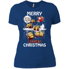 Texas A_amp_m Aggies Ugly Christmas Sweaters Minions Santa Claus Merry Christmas Ladies' Shirt - The White Eagles