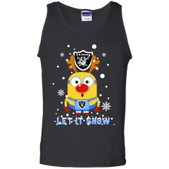 Minion Oakland Raiders Ugly Christmas Sweaters Let It Snow Tank Top - The White Eagles