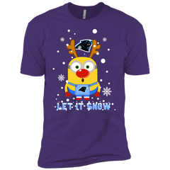Minion Carolina Panthers Ugly Christmas Sweaters Let It Snow Men's Sleeve Shirt - The White Eagles