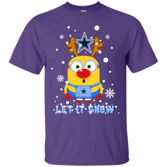 Minion Dallas Cowboys Ugly Christmas Sweaters Let It Snow Cotton T-Shirt - The White Eagles