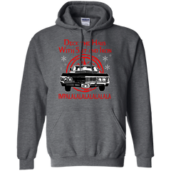 Deck The Halls With Salt And Iron Impala Lalalalalalala Supernatural Ugly Christmas Sweater Hoodie - The White Eagles