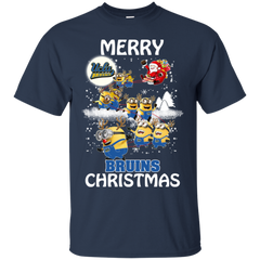 Ucla Bruins Ugly Christmas Sweaters Minions Santa Claus Merry Christmas Cotton T-Shirt - The White Eagles
