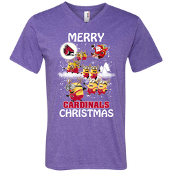 Ball State Cardinals T Shirts Minions Santa Claus Merry Christmas Men's V-Neck T-Shirt - The White Eagles